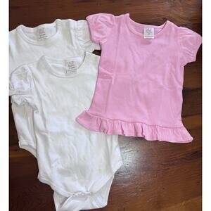 Baby Girls Blank One Pieces & Tee Bundle AJ Blanks 6-12 Months 2T NWT